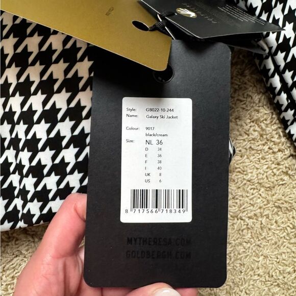 Goldbergh Galaxy Printed Ski Jacket HIDA Belted Jacket NWT US 6 Houndstooth - Picture 8 of 13